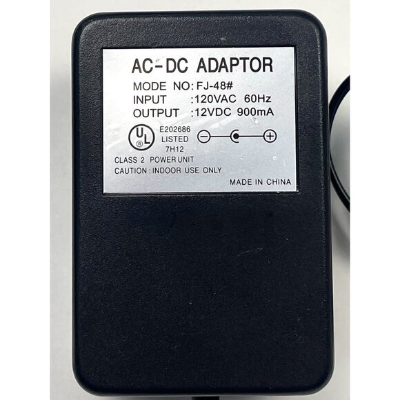 AC/DC Black Power Supply Cord Adaptor Adapter FJ-48# E202686 12VDC 850ma EUC - Picture 2 of 3